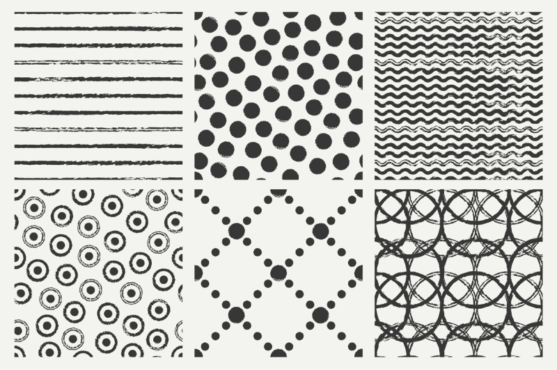 18 Seamless Ink Patterns Set By Krolja | TheHungryJPEG