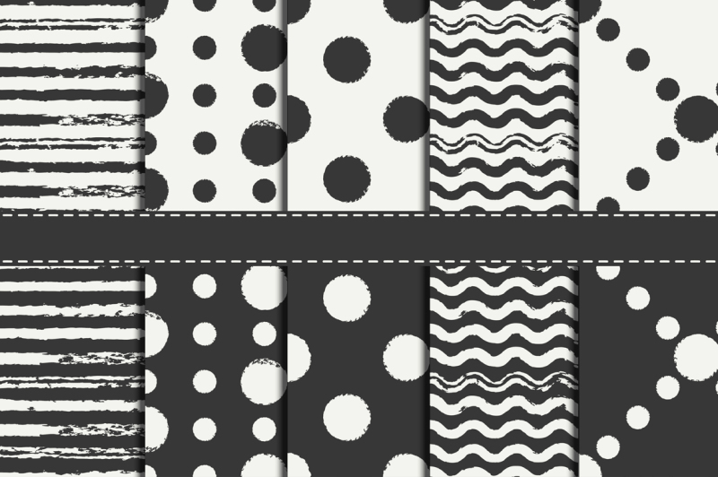 18-seamless-ink-patterns-set