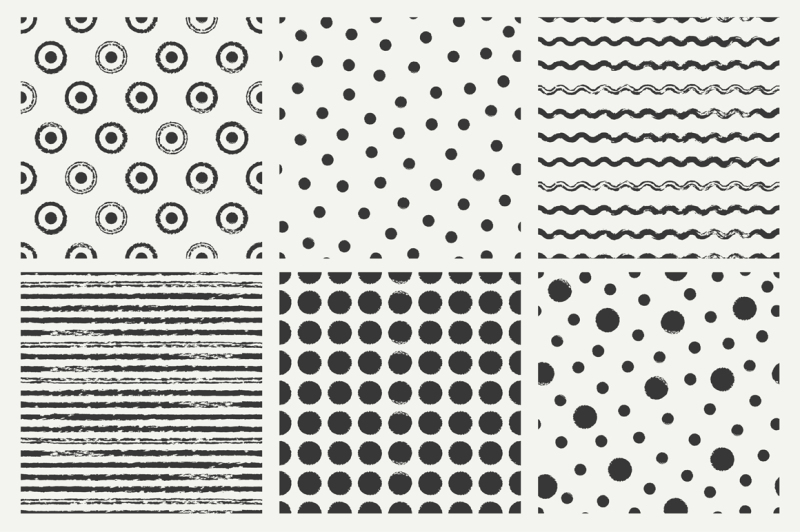 18-seamless-ink-patterns-set