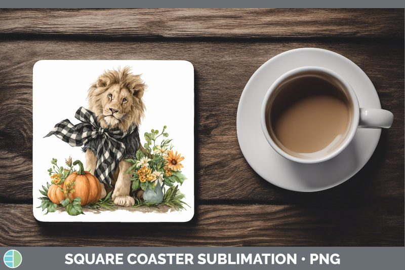 lion-square-coaster-animals-autumn-pumpkin-sublimation-drink