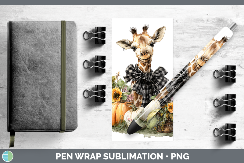 giraffe-pen-wrap-animals-autumn-pumpkin-sublimation-pen-desi