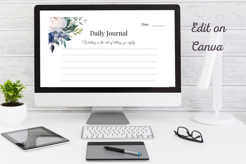 floral-daily-journal-printable-18-page-pdf-canva-template-a4-us