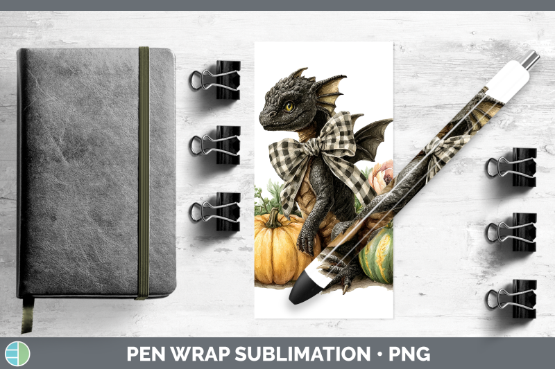 dragon-pen-wrap-animals-autumn-pumpkin-sublimation-pen-desig