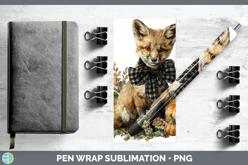 fox-pen-wrap-animals-autumn-pumpkin-sublimation-pen-designs