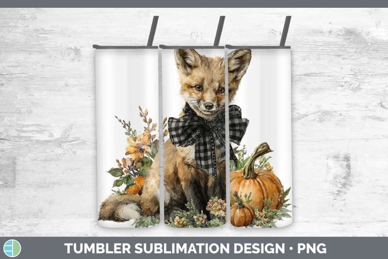 fox-tumbler-animals-autumn-pumpkin-sublimation-20-oz-skinny