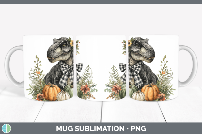 dinosaur-mug-wrap-animals-autumn-pumpkin-sublimation-coffee