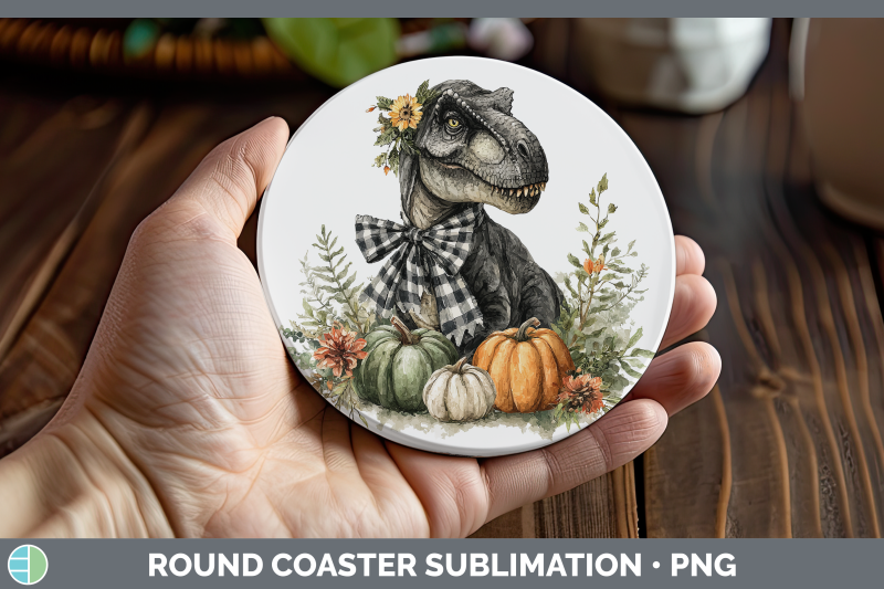 dinosaur-round-coaster-animals-autumn-pumpkin-sublimation-co