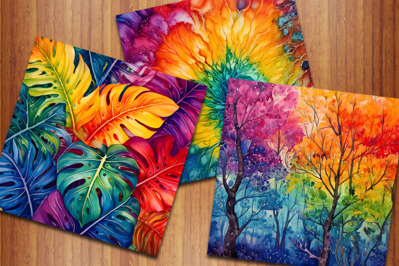 tie-dye-botanical-digital-papers-summer-batik-backgrounds