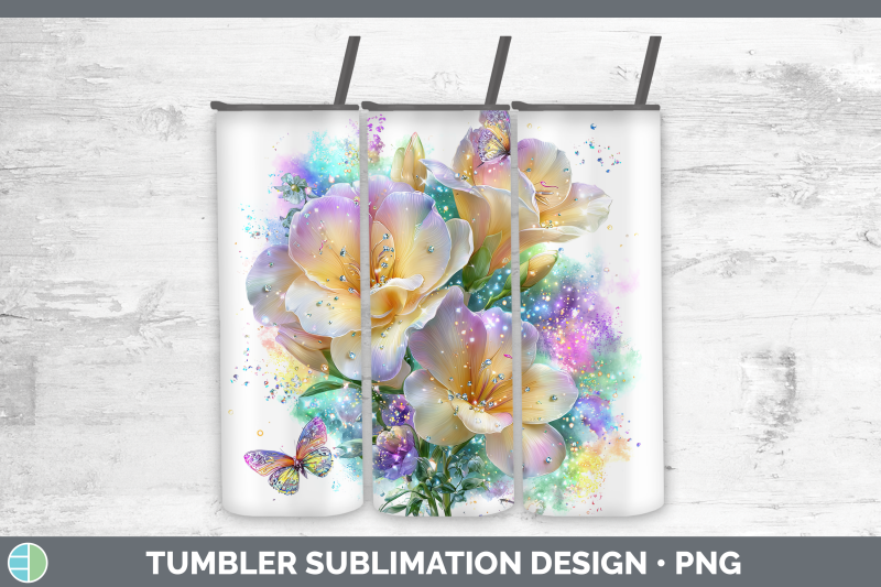 freesia-tumbler-flowers-01-rainbow-summer-sublimation-20-oz