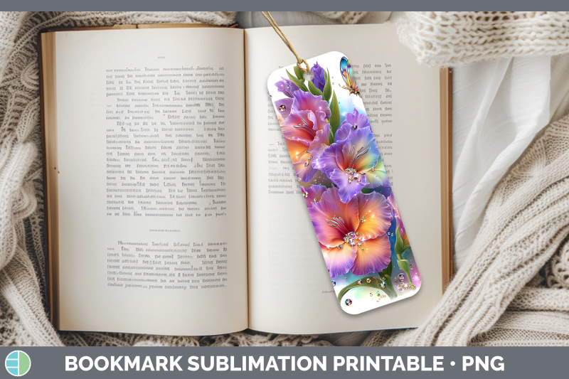 gladiolus-bookmark-flowers-01-rainbow-summer-sublimation-pri