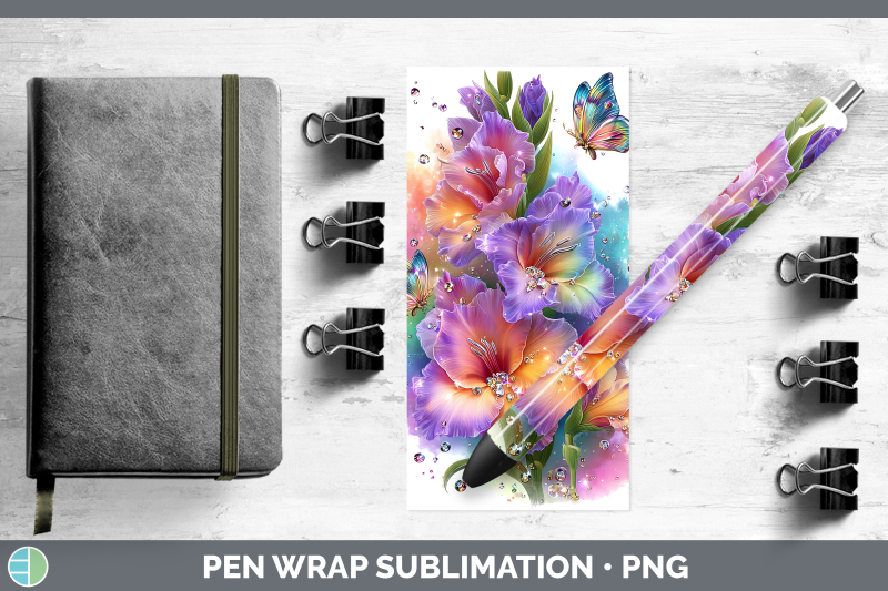 gladiolus-pen-wrap-flowers-01-rainbow-summer-sublimation-pen