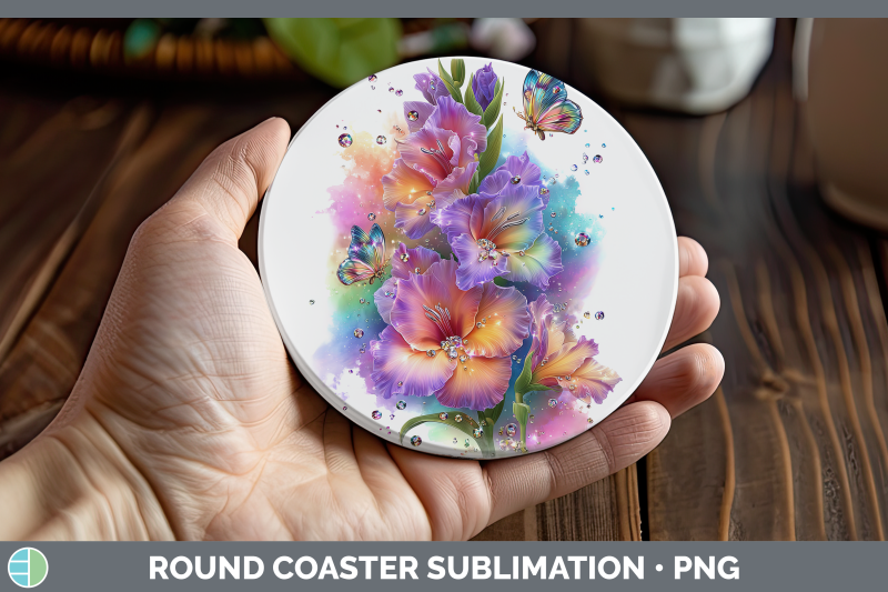 gladiolus-round-coaster-flowers-01-rainbow-summer-sublimatio