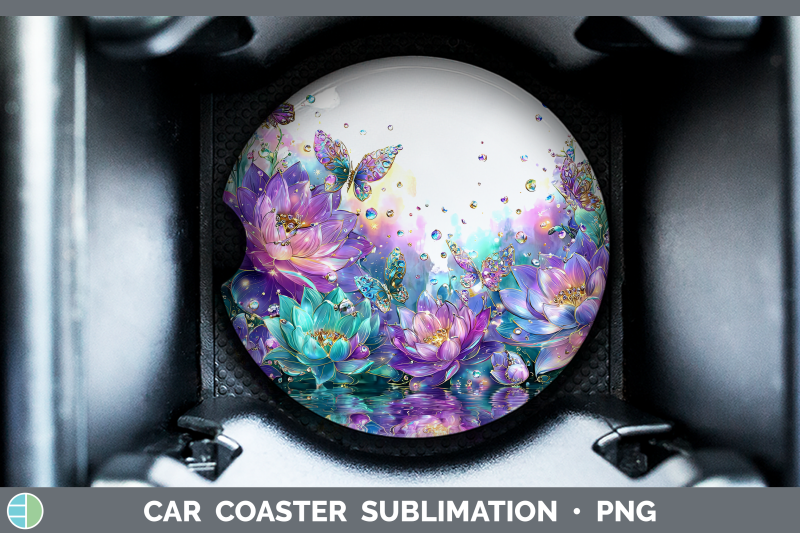 lotus-car-coaster-flowers-01-rainbow-summer-sublimation-drin