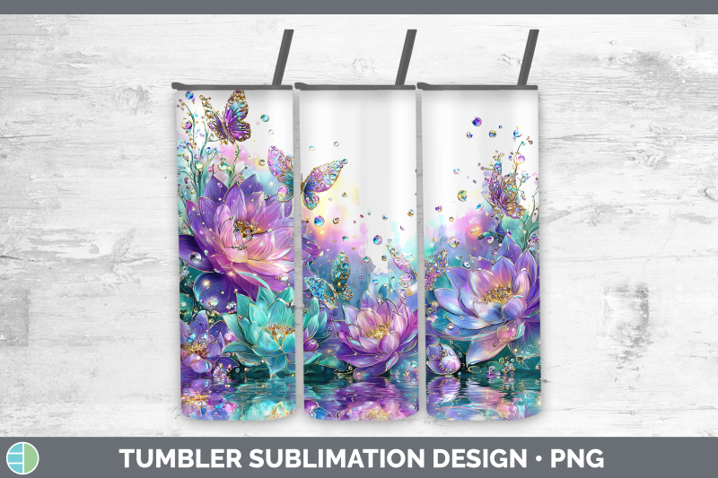 lotus-tumbler-flowers-01-rainbow-summer-sublimation-20-oz-sk
