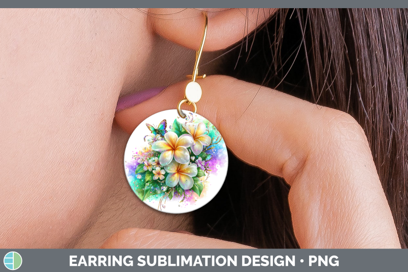 plumeria-round-earrings-flowers-01-rainbow-summer-sublimatio