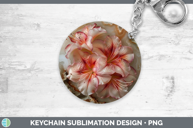 azalea-keychain-3d-agate-flowers-sublimation-keyring-designs