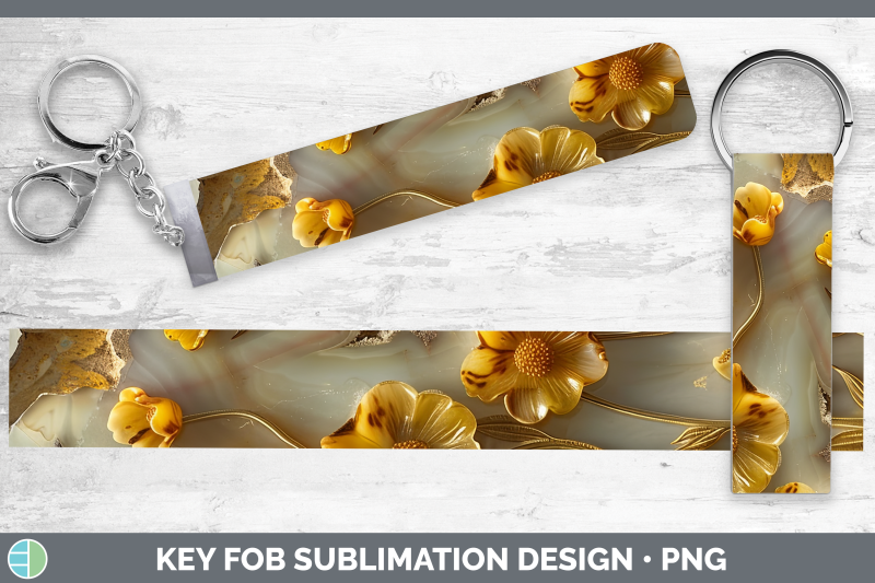 buttercup-key-fob-3d-agate-flowers-sublimation-wristlet-desi