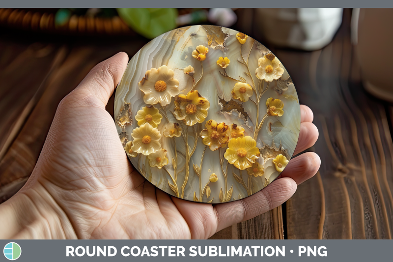 buttercup-round-coaster-3d-agate-flowers-sublimation-coaster
