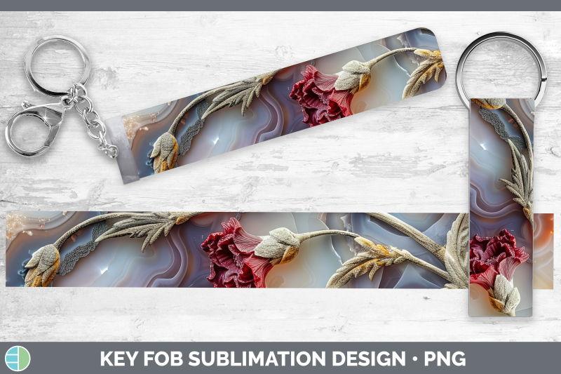 carnation-key-fob-3d-agate-flowers-sublimation-wristlet-desi