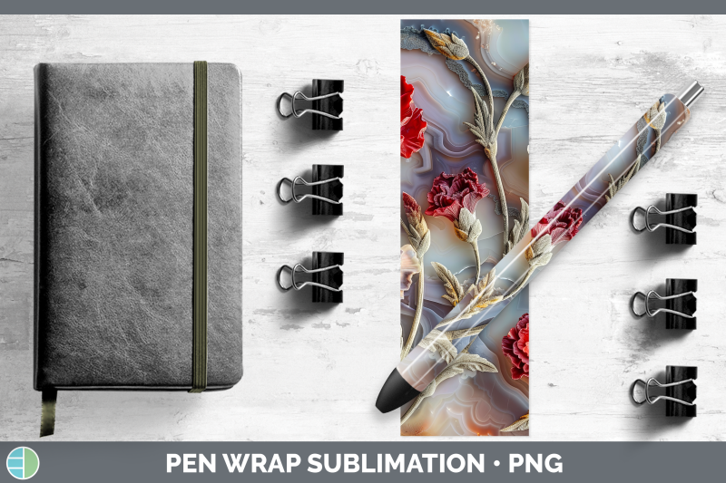 carnation-pen-wrap-3d-agate-flowers-sublimation-pen-designs