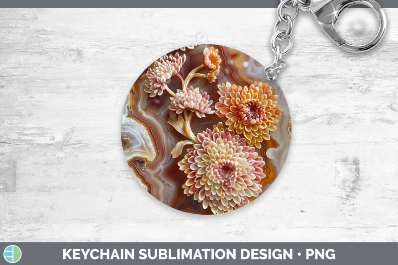 chrysanthemum-keychain-3d-agate-flowers-sublimation-keyring