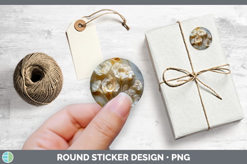 3d-agate-flowers-freesia-stickers-round-labels-designs