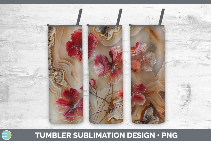 geranium-tumbler-3d-agate-flowers-sublimation-20-oz-skinny-t