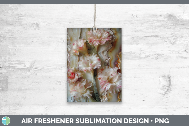 gladiolus-air-freshener-3d-agate-flowers-sublimation-car-sce