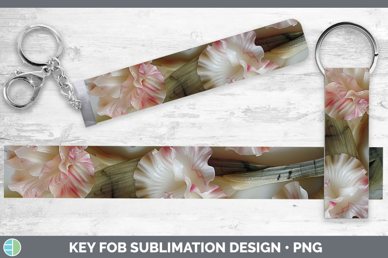 gladiolus-key-fob-3d-agate-flowers-sublimation-wristlet-desi