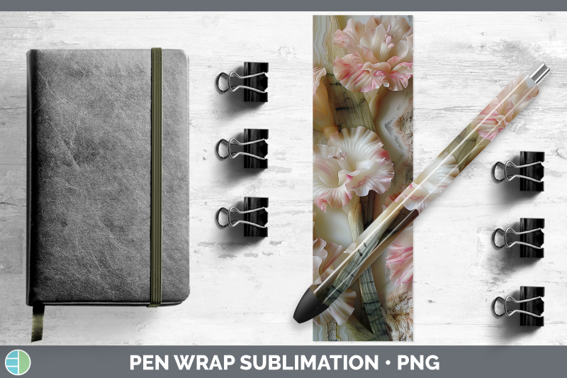 gladiolus-pen-wrap-3d-agate-flowers-sublimation-pen-designs