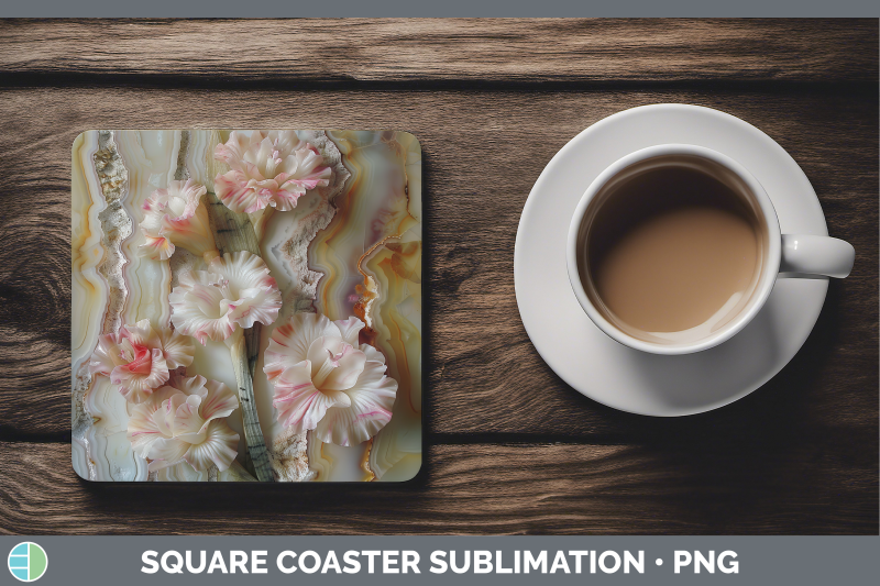 gladiolus-square-coaster-3d-agate-flowers-sublimation-drink