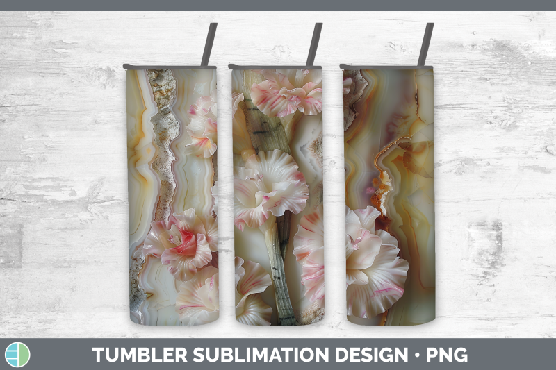 gladiolus-tumbler-3d-agate-flowers-sublimation-20-oz-skinny