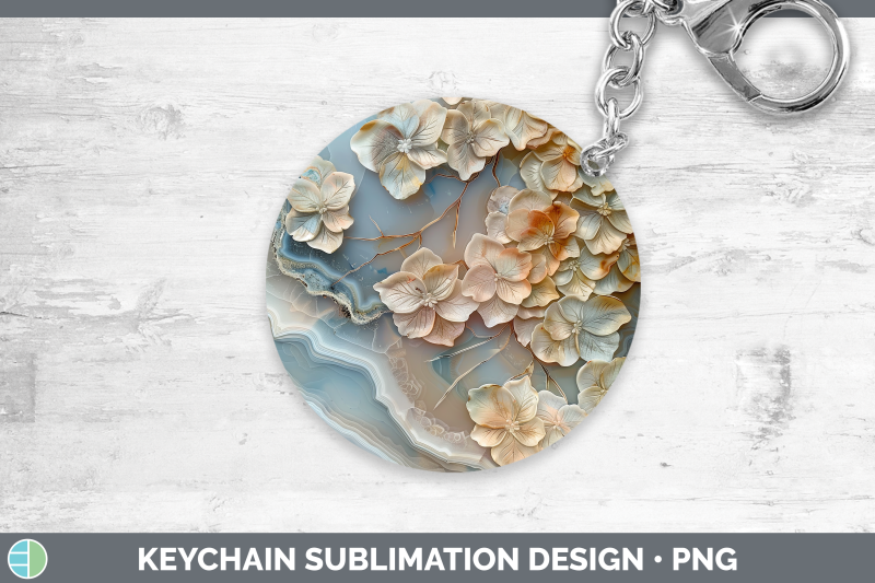 hydrangea-keychain-3d-agate-flowers-sublimation-keyring-desi