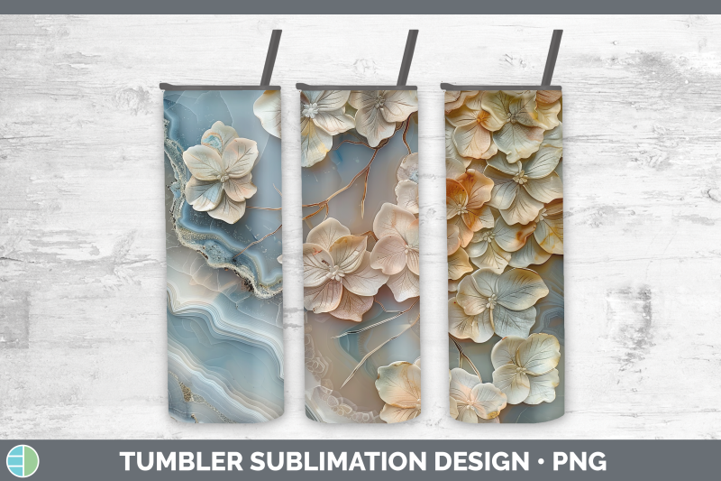 hydrangea-tumbler-3d-agate-flowers-sublimation-20-oz-skinny