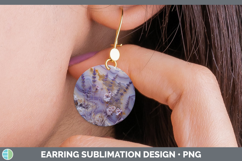 lavender-round-earrings-3d-agate-flowers-sublimation-earring