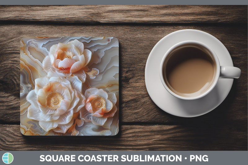 lotus-square-coaster-3d-agate-flowers-sublimation-drink-mat