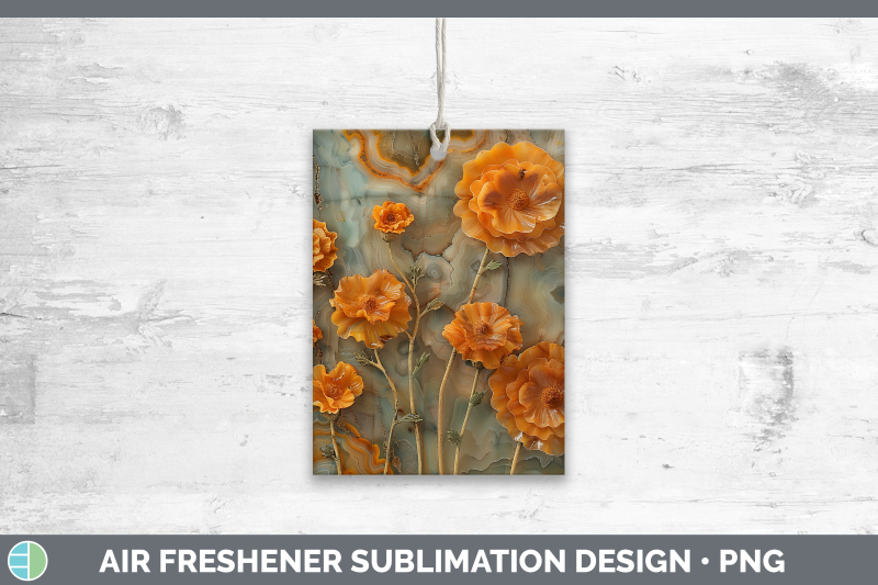 marigold-air-freshener-3d-agate-flowers-sublimation-car-scen