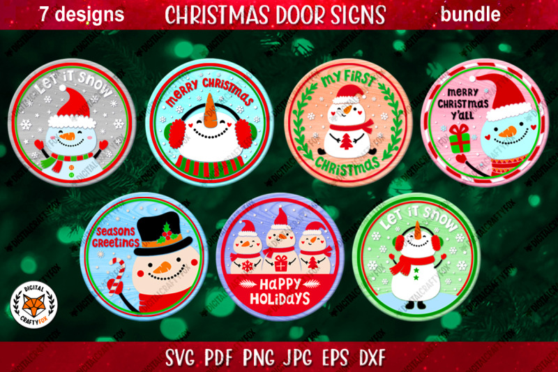 christmas-round-sign-bundle-svg-snowman-door-sign