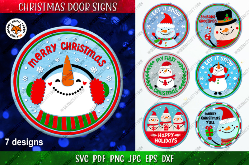 christmas-round-sign-bundle-svg-snowman-door-sign
