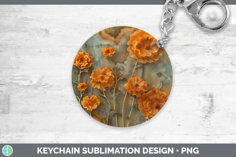 marigold-keychain-3d-agate-flowers-sublimation-keyring-desig