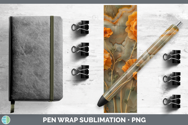 marigold-pen-wrap-3d-agate-flowers-sublimation-pen-designs