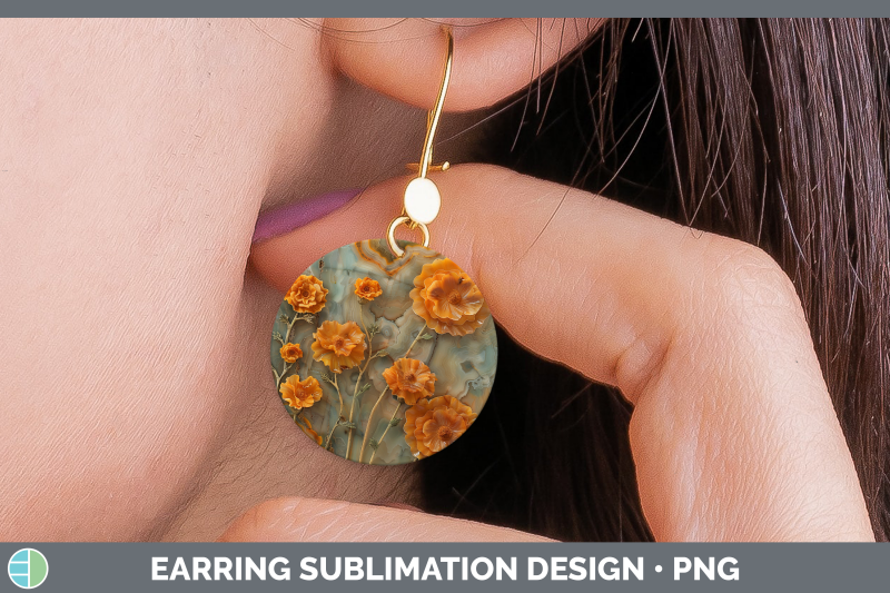 marigold-round-earrings-3d-agate-flowers-sublimation-earring