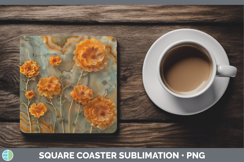 marigold-square-coaster-3d-agate-flowers-sublimation-drink-m
