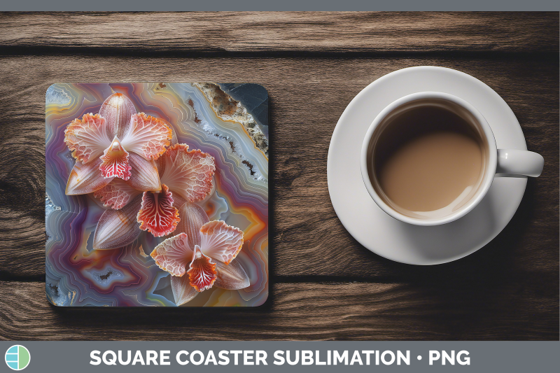 orchid-square-coaster-3d-agate-flowers-sublimation-drink-mat