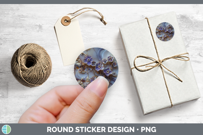 3d-agate-flowers-periwinkle-stickers-round-labels-designs