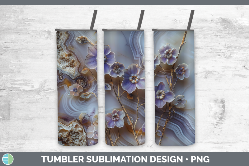 periwinkle-tumbler-3d-agate-flowers-sublimation-20-oz-skinny