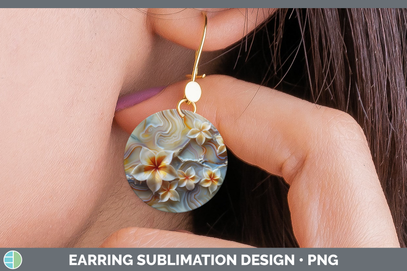 plumeria-round-earrings-3d-agate-flowers-sublimation-earring
