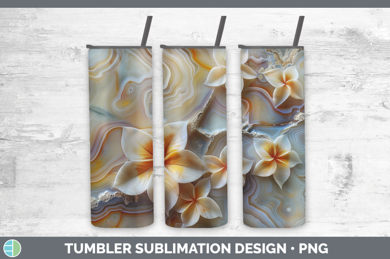 plumeria-tumbler-3d-agate-flowers-sublimation-20-oz-skinny-t