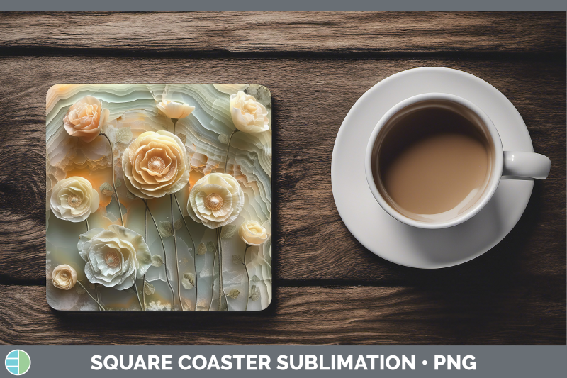 ranunculus-square-coaster-3d-agate-flowers-sublimation-drink