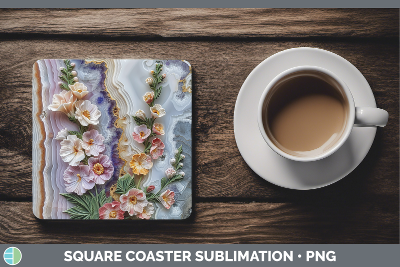 snapdragon-square-coaster-3d-agate-flowers-sublimation-drink